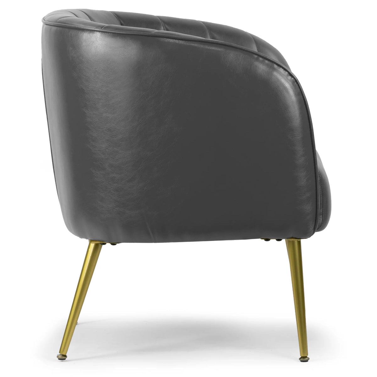 Grey Faux Leather Accent Chair O885