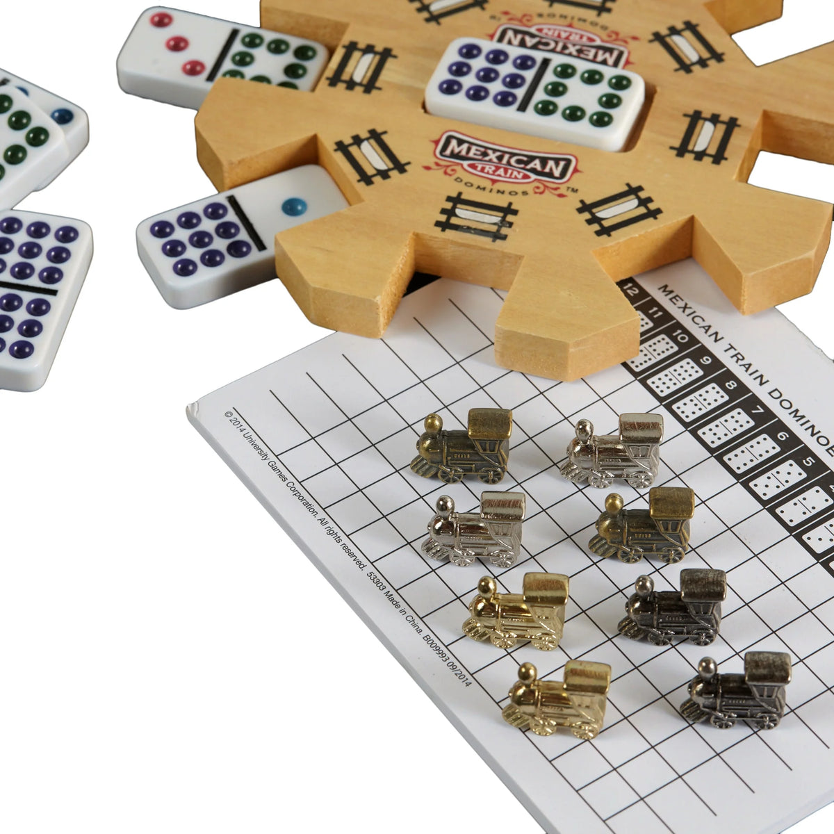 Mexican Train Domino Set in Wooden Collector Box V471