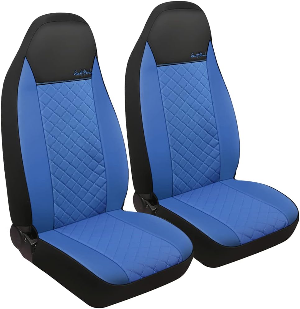 Black Faux Leather Front Seat Covers Pack of 2 L873