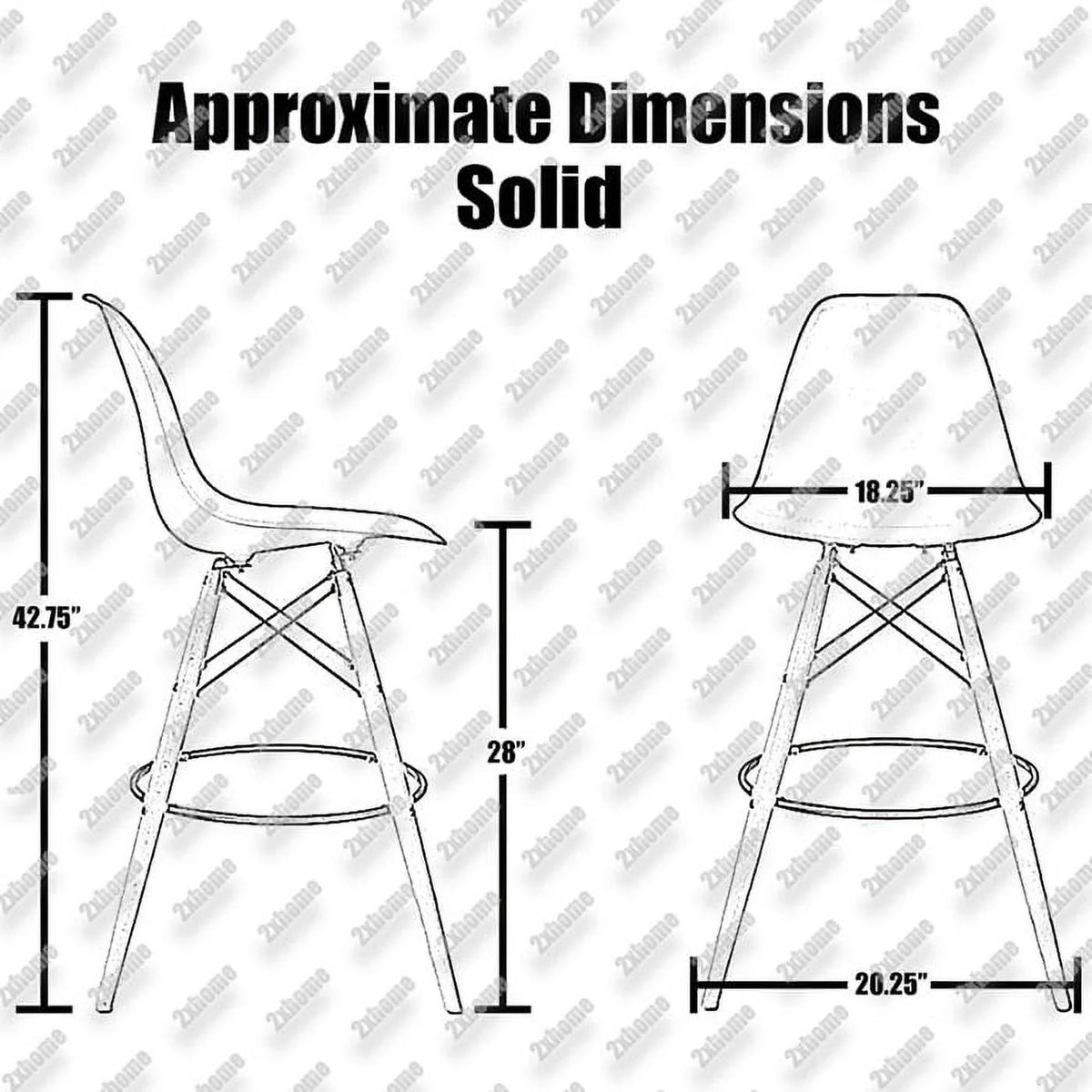 Blue 28" Plastic Bar Stool with Wood Legs U26598