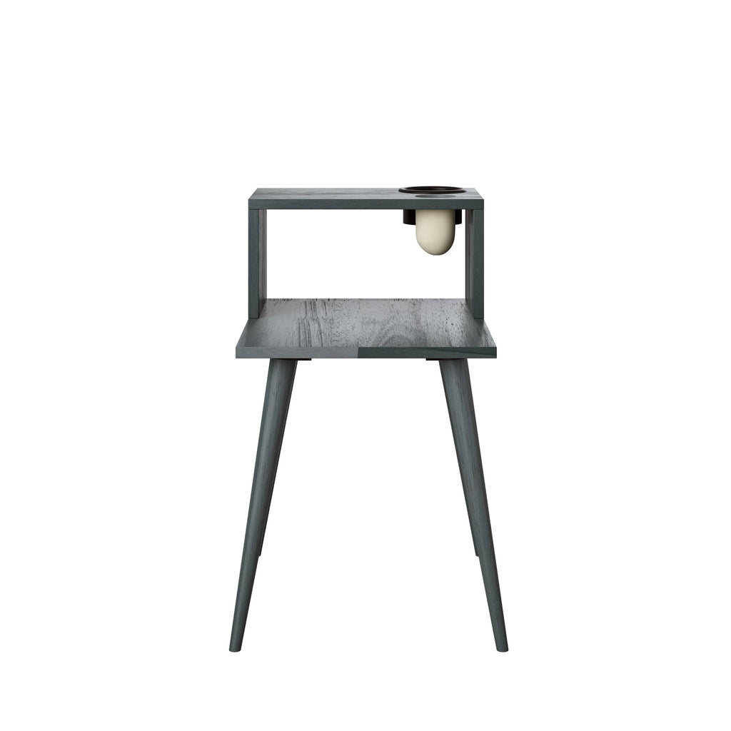 Natural Finish Wood End Table with Shelf C50082