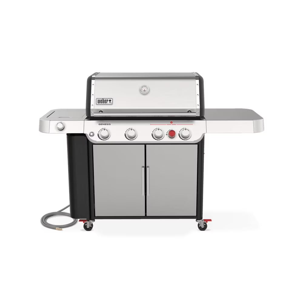 4-Burner Natural Gas Grill in Stainless Steel with Side Burner E3211