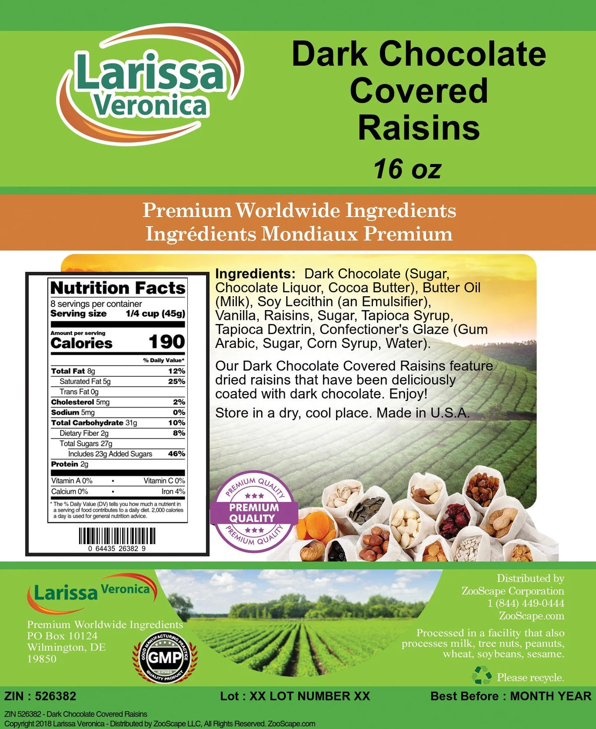 Dark Chocolate Covered Raisins 16 oz 2-Pack M458120