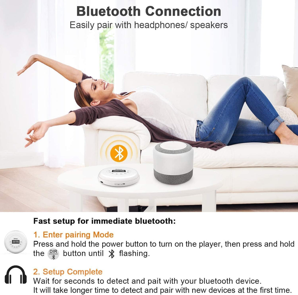 Portable CD Player with Bluetooth, LCD Display, Pack of 2 Z1988