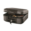 Black Fire-Resistant and Water-Resistant Chest Safe with Tubular Key Lock 0.28 Cu. ft. Q342