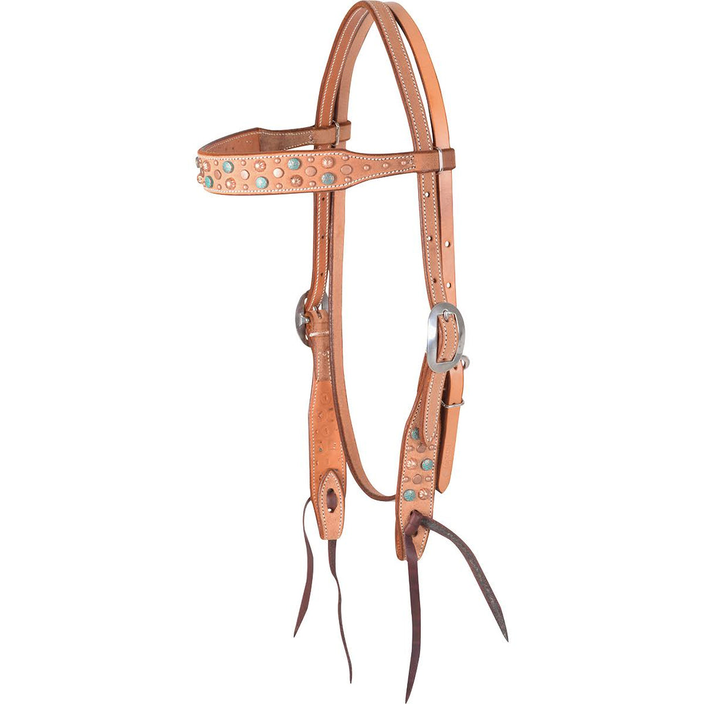 Chocolate Mixed Dots Browband Headstall K46659