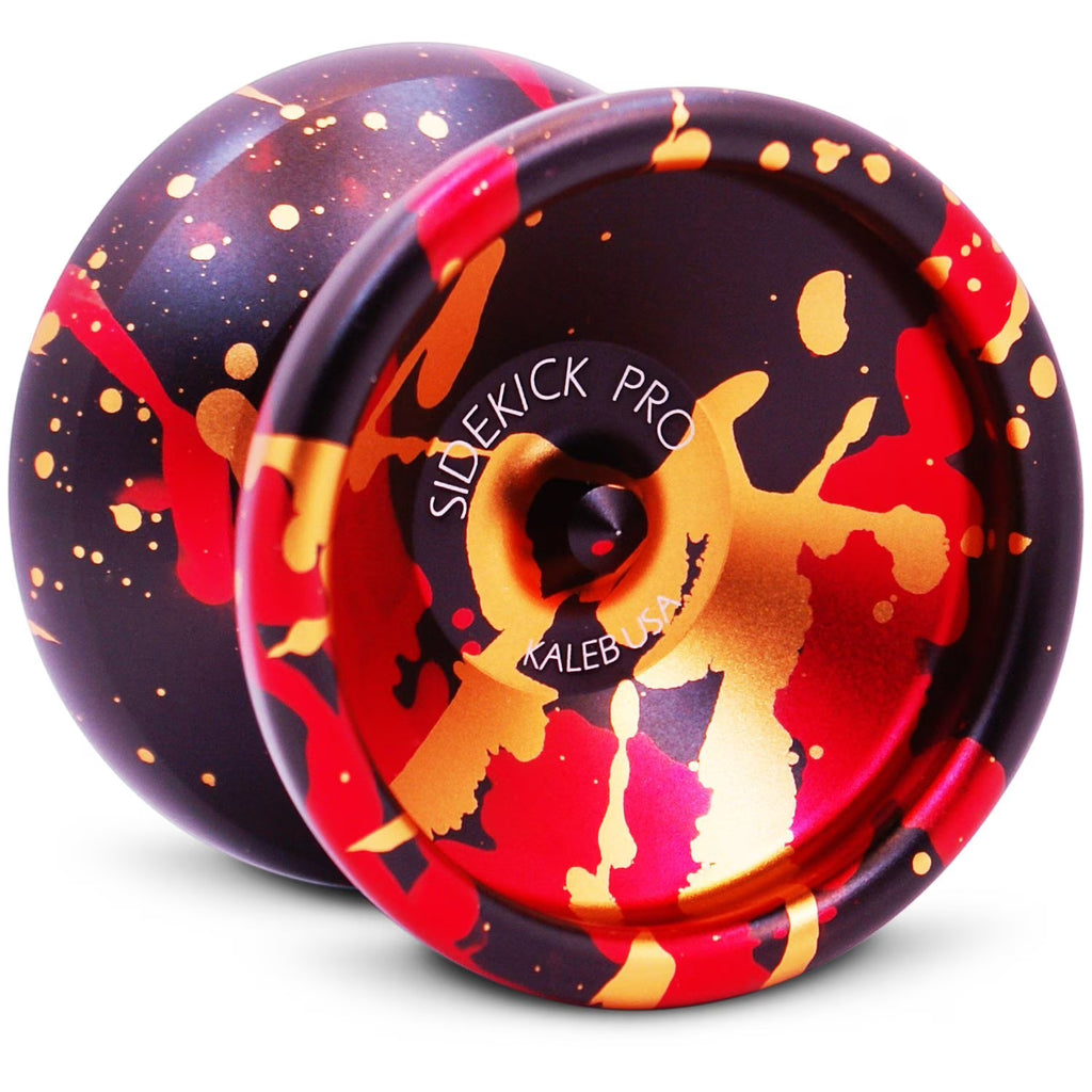 Black Red Gold Splashes Professional Aluminum YoYo G3222