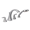 Chrome Two-Handle Roman Tub Faucet with Hand Shower D170
