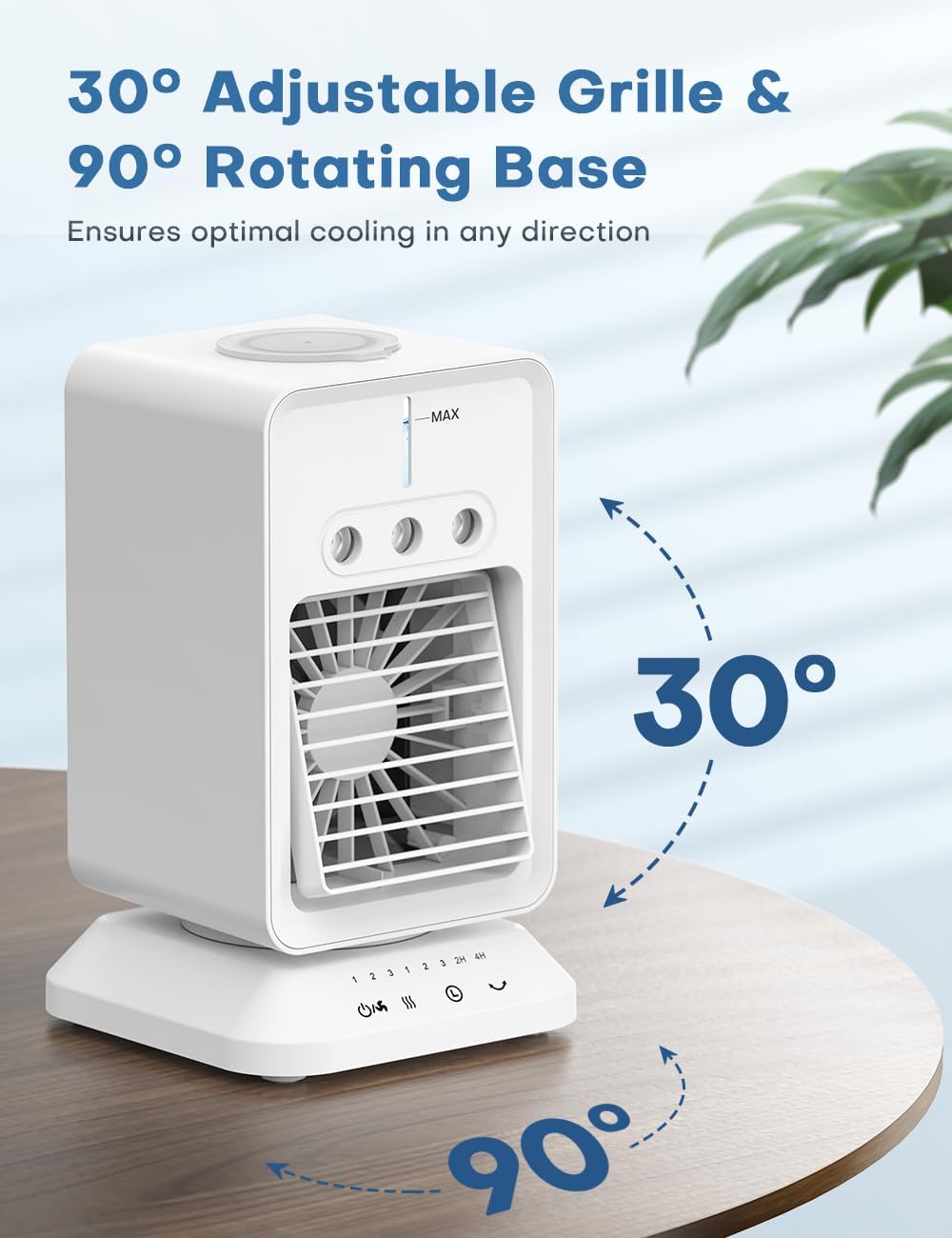 Portable Air Conditioner with 90° Rotate Base, 4H Timer, 300ml Water Tank V677
