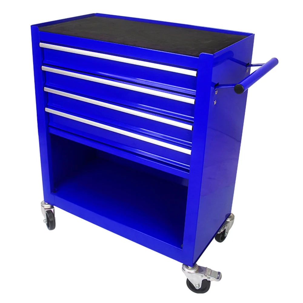 Blue 4 Drawers Rolling Tool Chest Cabinet with Wheels T386