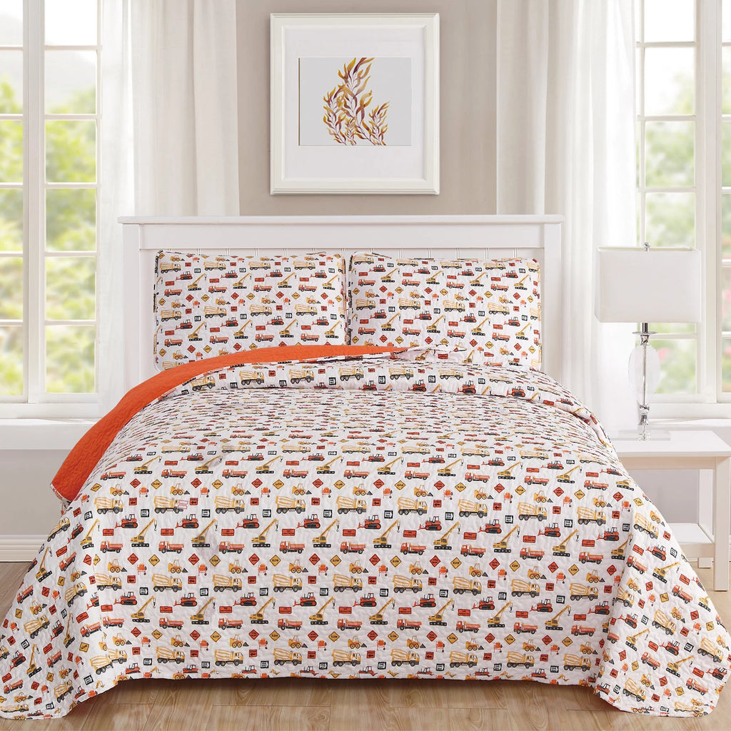 Cotton Reversible Comforters Twin/Twin-XL White J2416