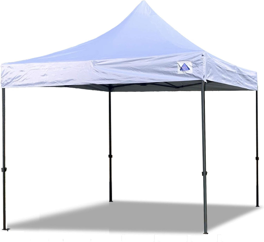 10'x10' White Pop Up Canopy Tent with Wheel Bag and 4 Sand Bags X1777