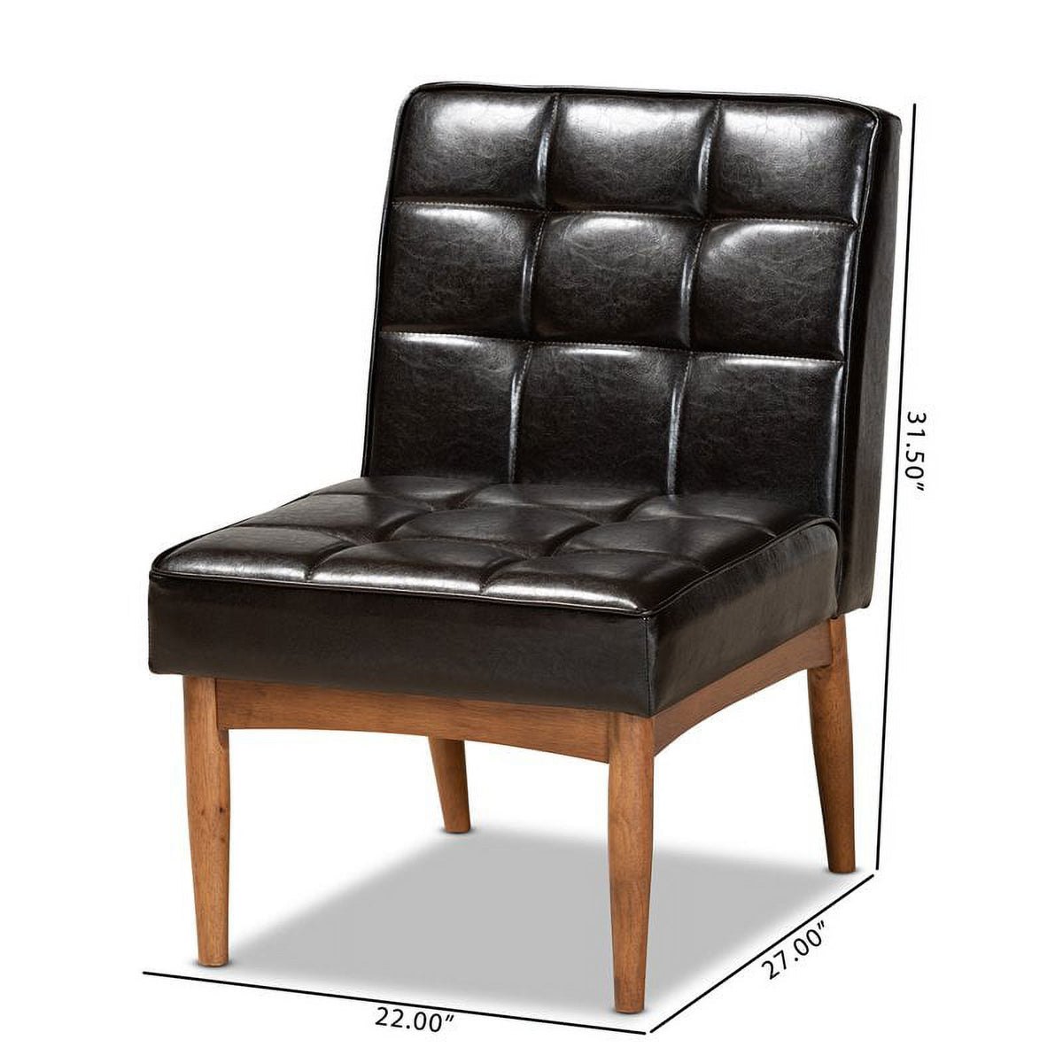 Brown Finished Wood Dining Chair D33177