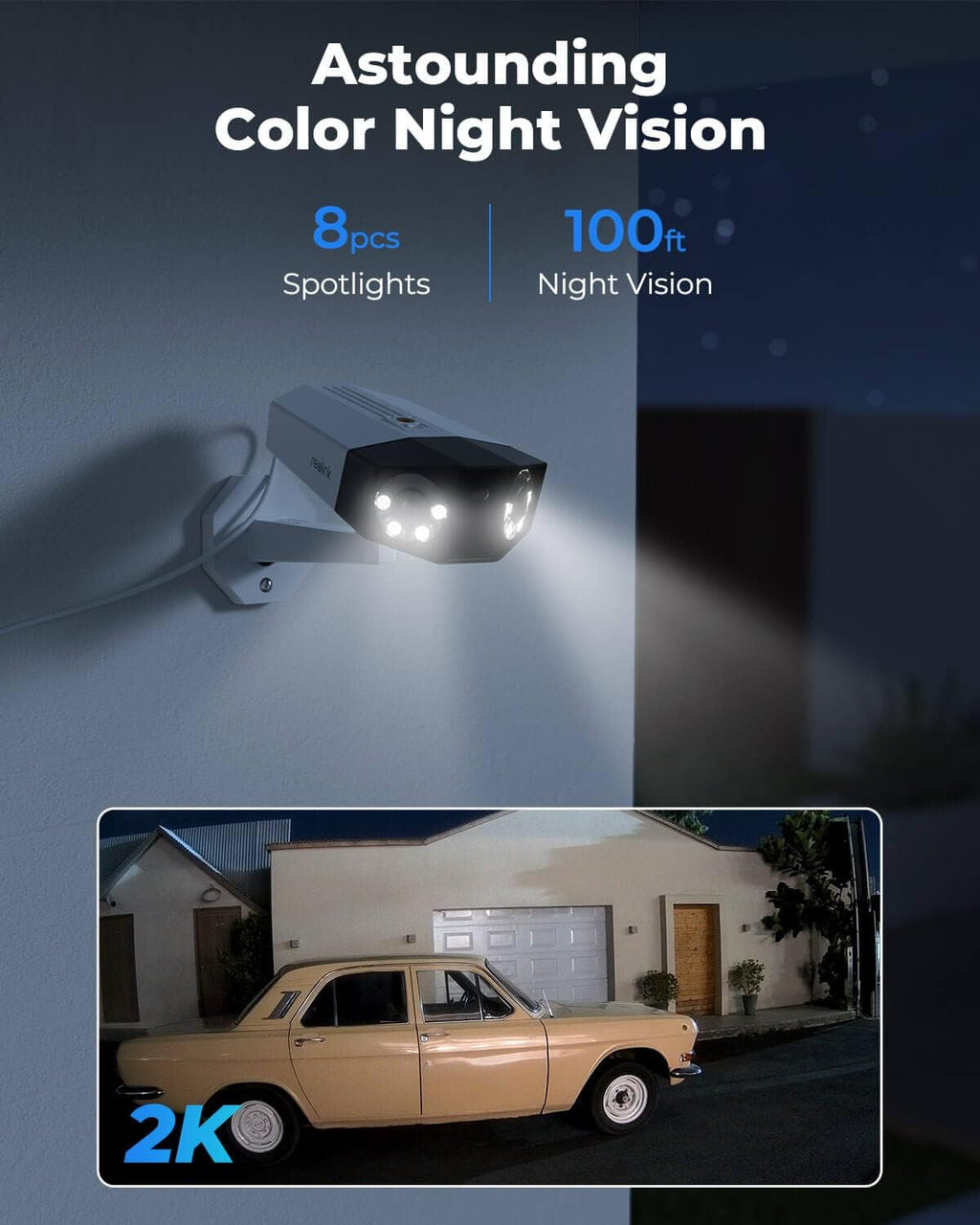4MP Dual Lens Outdoor Security IP PoE Camera with Motion Spotlights D921