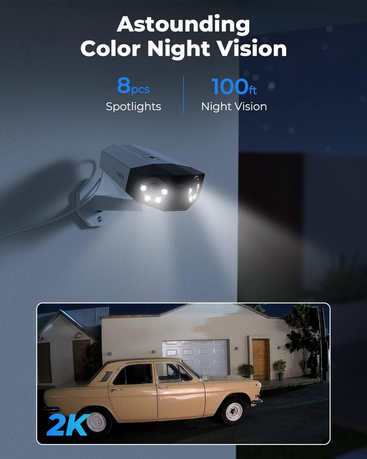 4MP Dual Lens Outdoor Security IP PoE Camera with Motion Spotlights D921