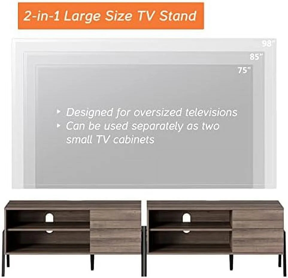 Mid-Century Modern Wood TV Stand up to 85 Inch X527456