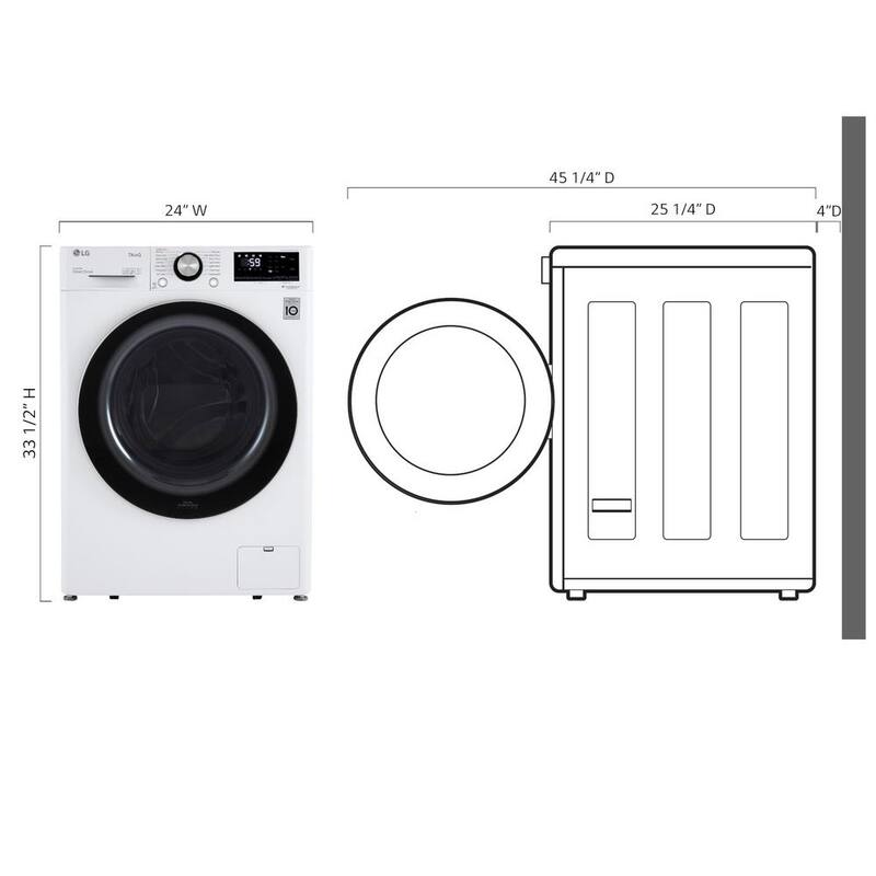 24 in. W 2.4 Cu. Ft. Compact Stackable Smart Front Load Washer in White with Steam J471
