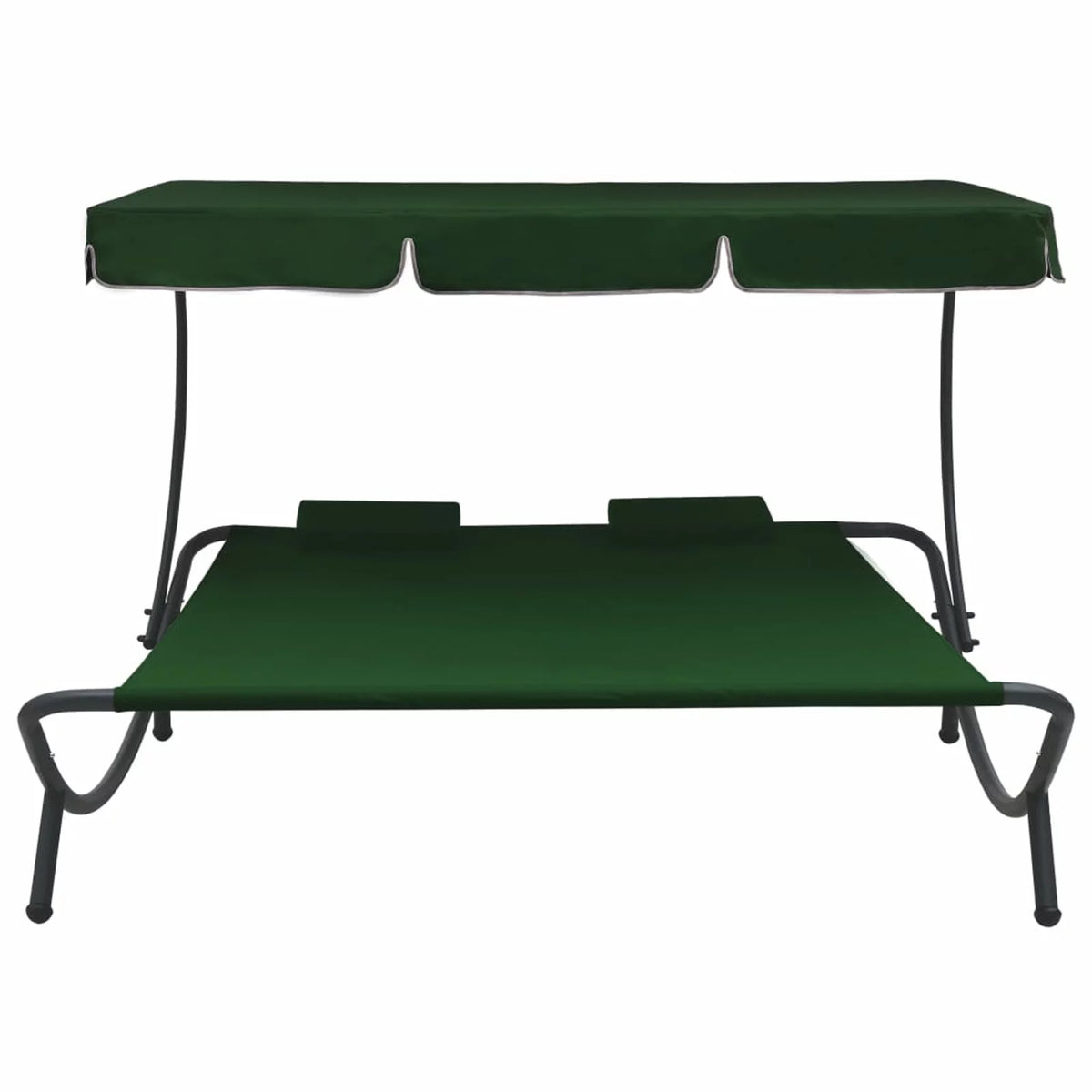 Outdoor Bed with Canopy and Pillows Green B626