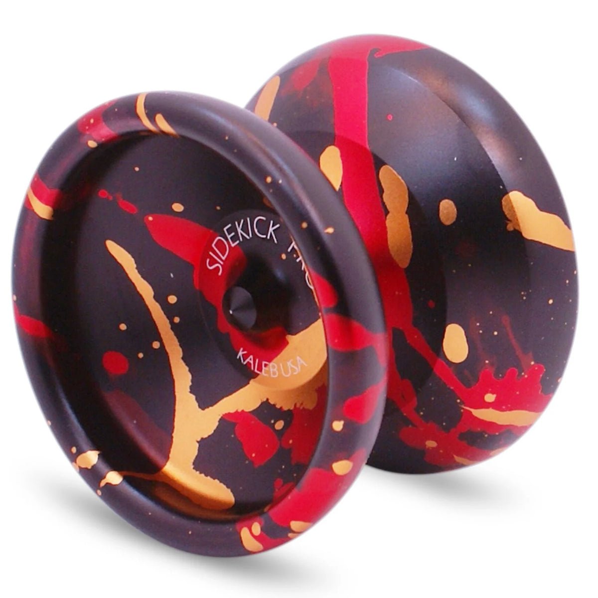 Black Red Gold Splashes Professional Aluminum YoYo G3222