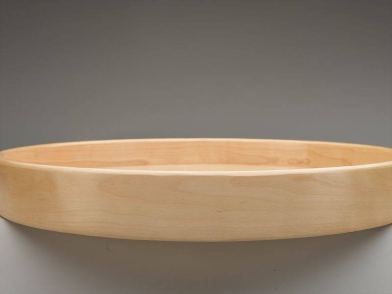 32x22 Natural Wood Kidney Lazy Susan Shelf G652