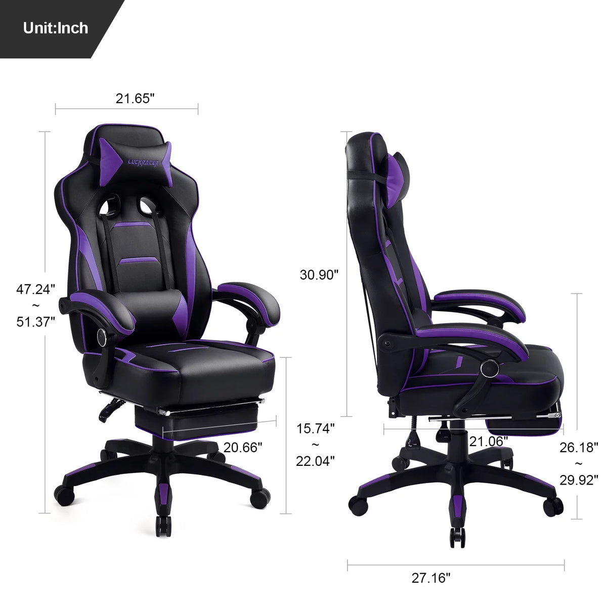 Purple Ergonomic Swivel Gaming Chair G527