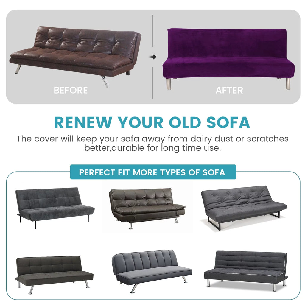 Stretch Futon Cover Armless Sofa Bed Cover Q596