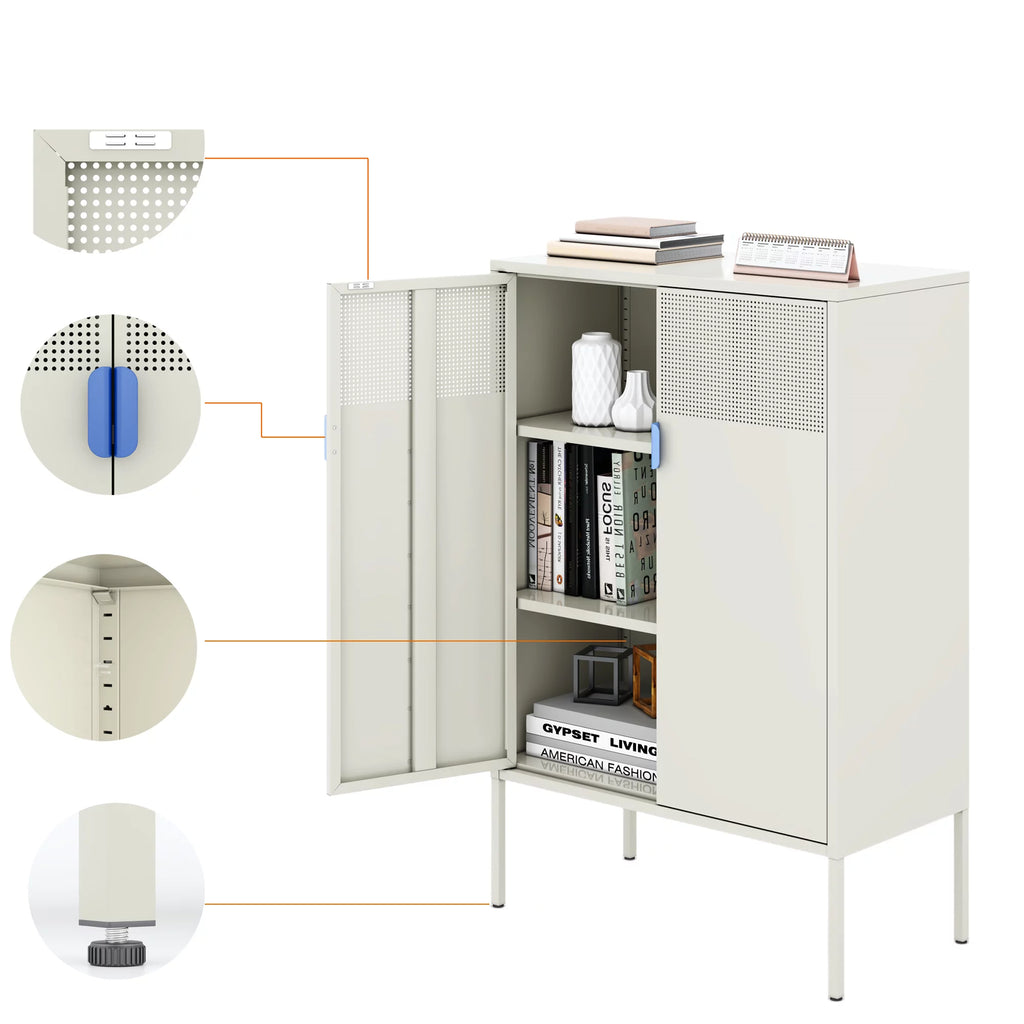 White 2-Door Metal Storage Cabinet A99197