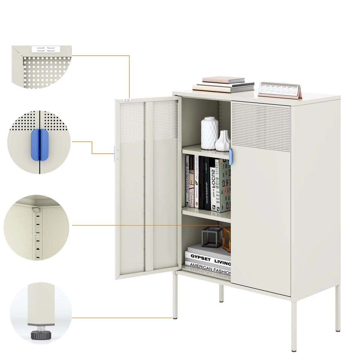 White 2-Door Metal Storage Cabinet A99197