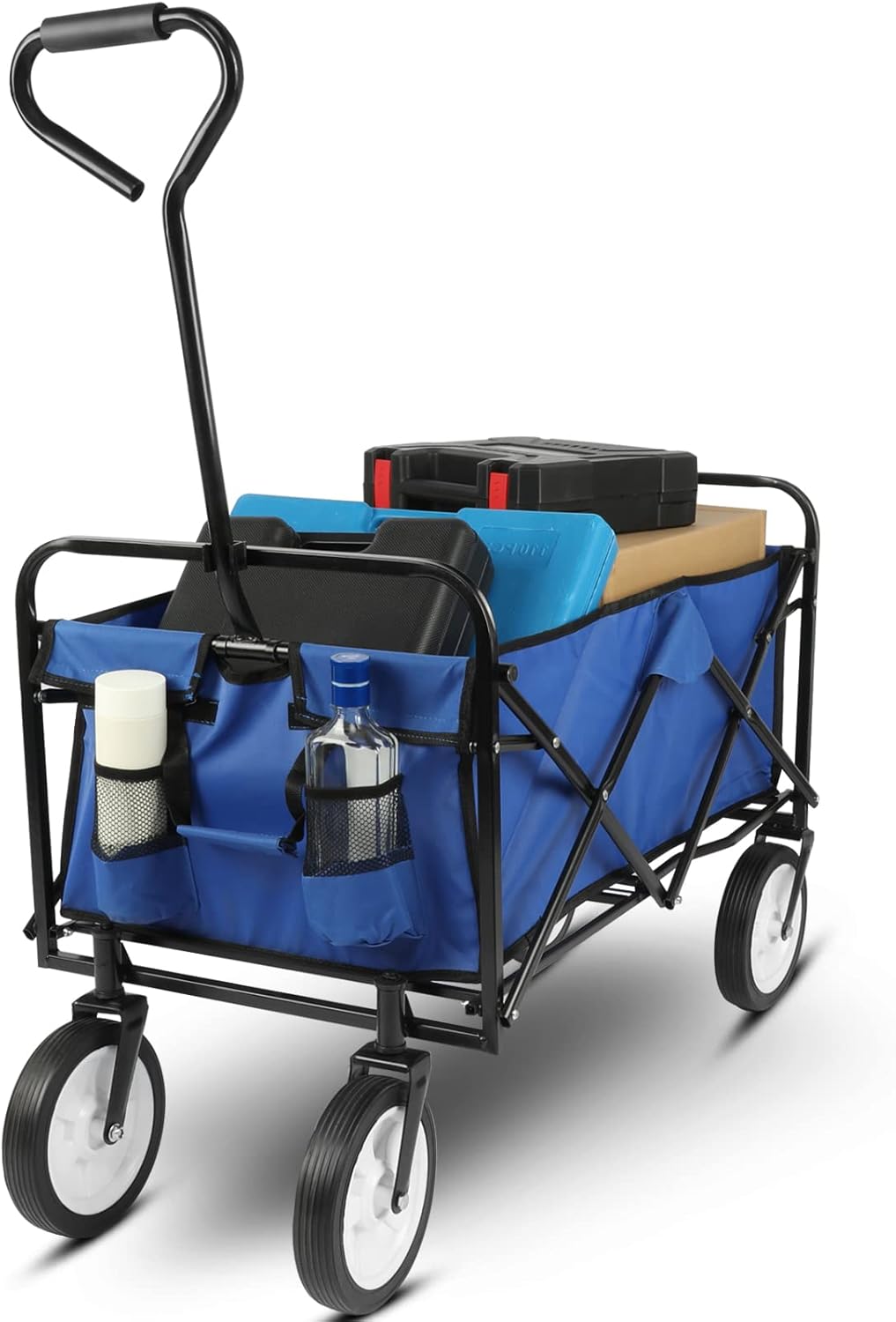 Blue Collapsible Folding Wagon Cart with Wheels K42129