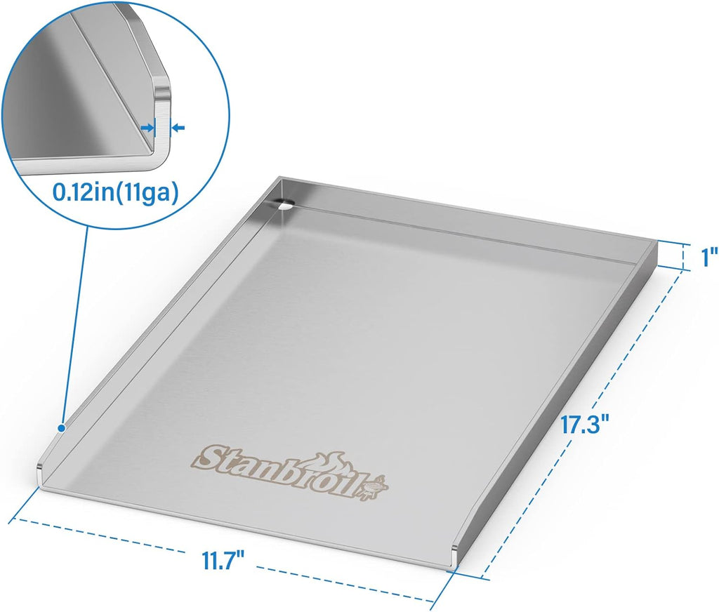 Stainless Steel Gas Grill Griddle Pan Pack of 2 K236