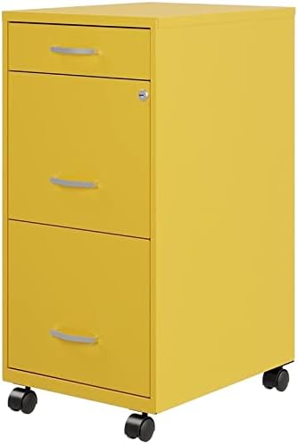 3 Drawer Metal Mobile File Cabinet with Lock, Letter Size, Silver F139