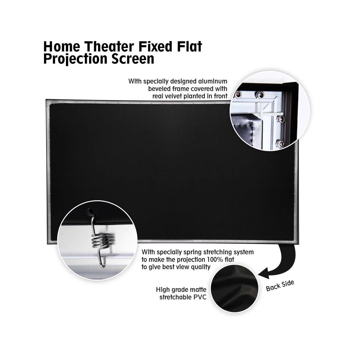 110x22 Fixed Wall-Mount Projector Screen V523044