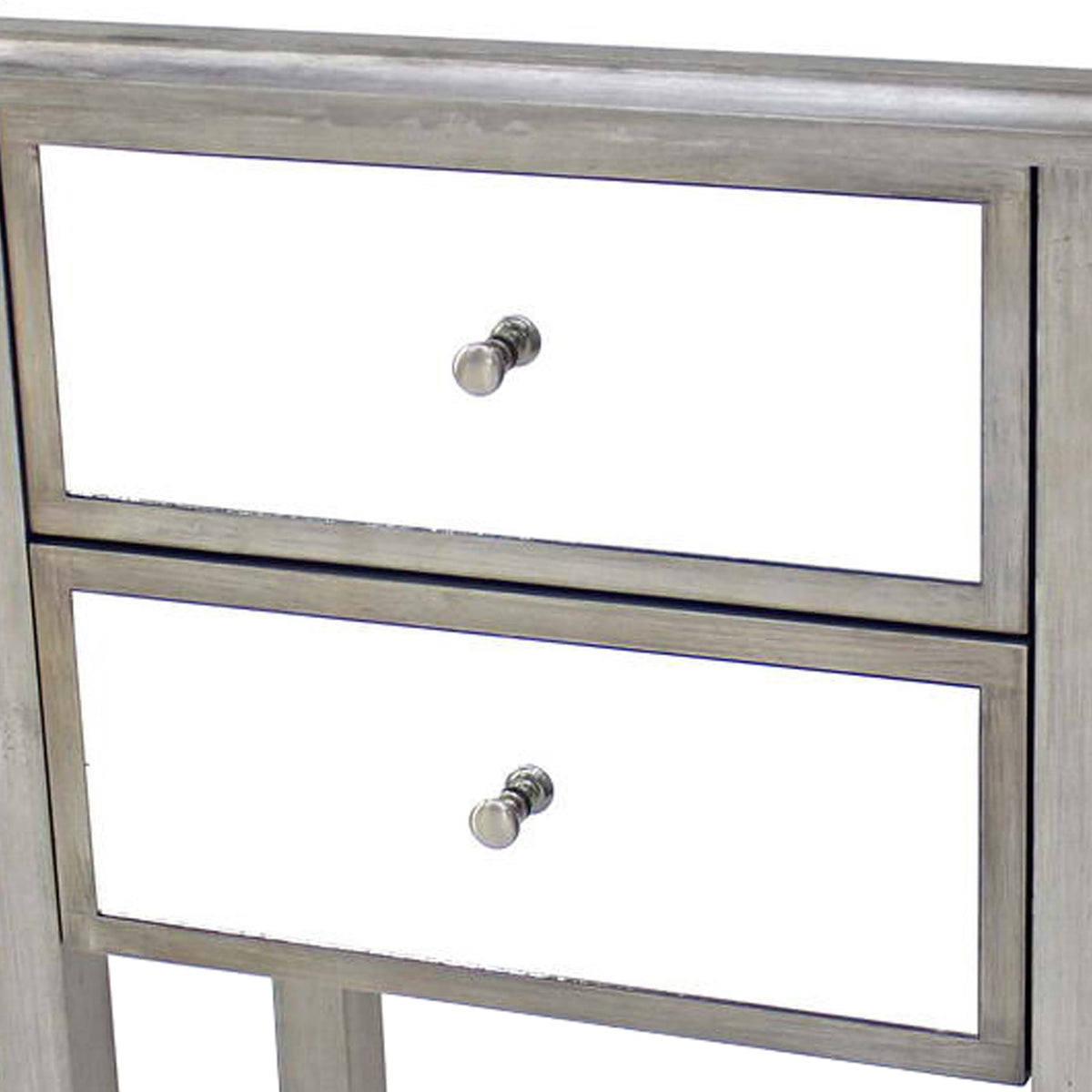 Gray End Table with 2 Storage Drawers A980