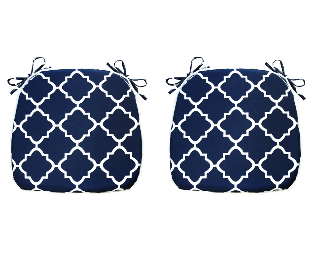 Blue Geometric Outdoor Seat Pads, Pack of 2 B81489