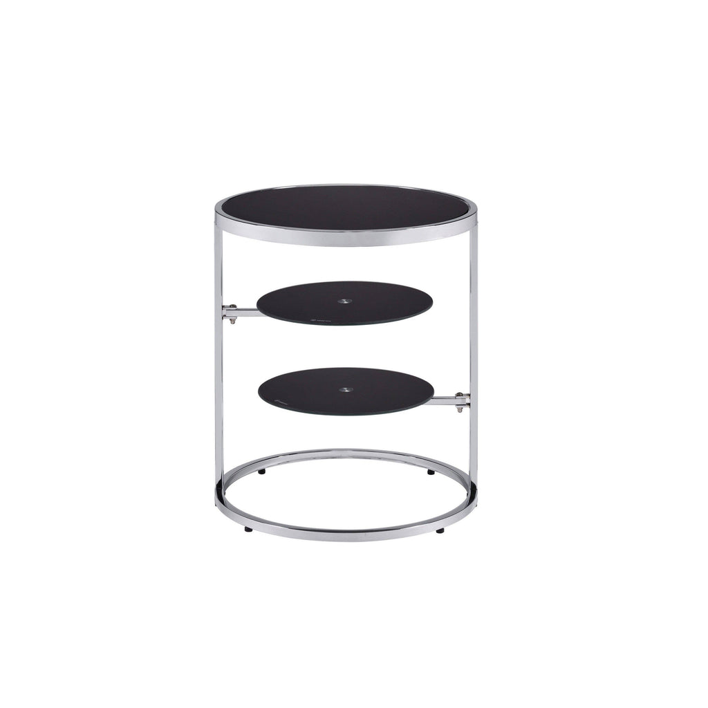 Black & Chrome Finish Side Table A686607