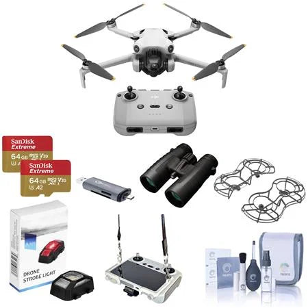 Mini 4 Pro Drone with RC-N2 Controller, 10x42mm Roof Prism Binocular and 2x 64GB Memory Card O5169
