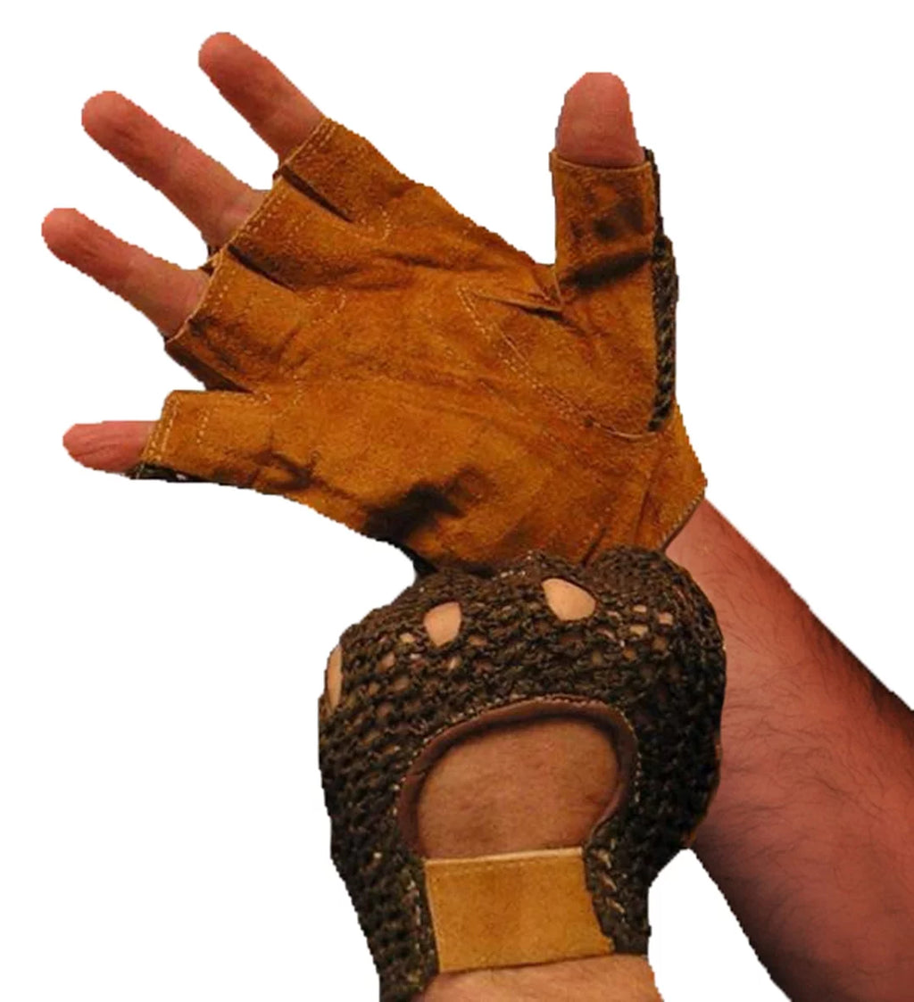 Weightlifting Gloves Real Leather Mesh Back N80769
