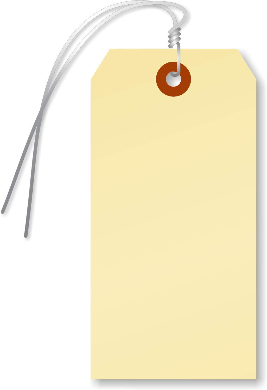 Blank Manila Shipping Tags with Wire, Size #5, 13pt Cardstock, 4 3/4 x 2 3/8, Pack of 1000 E3355