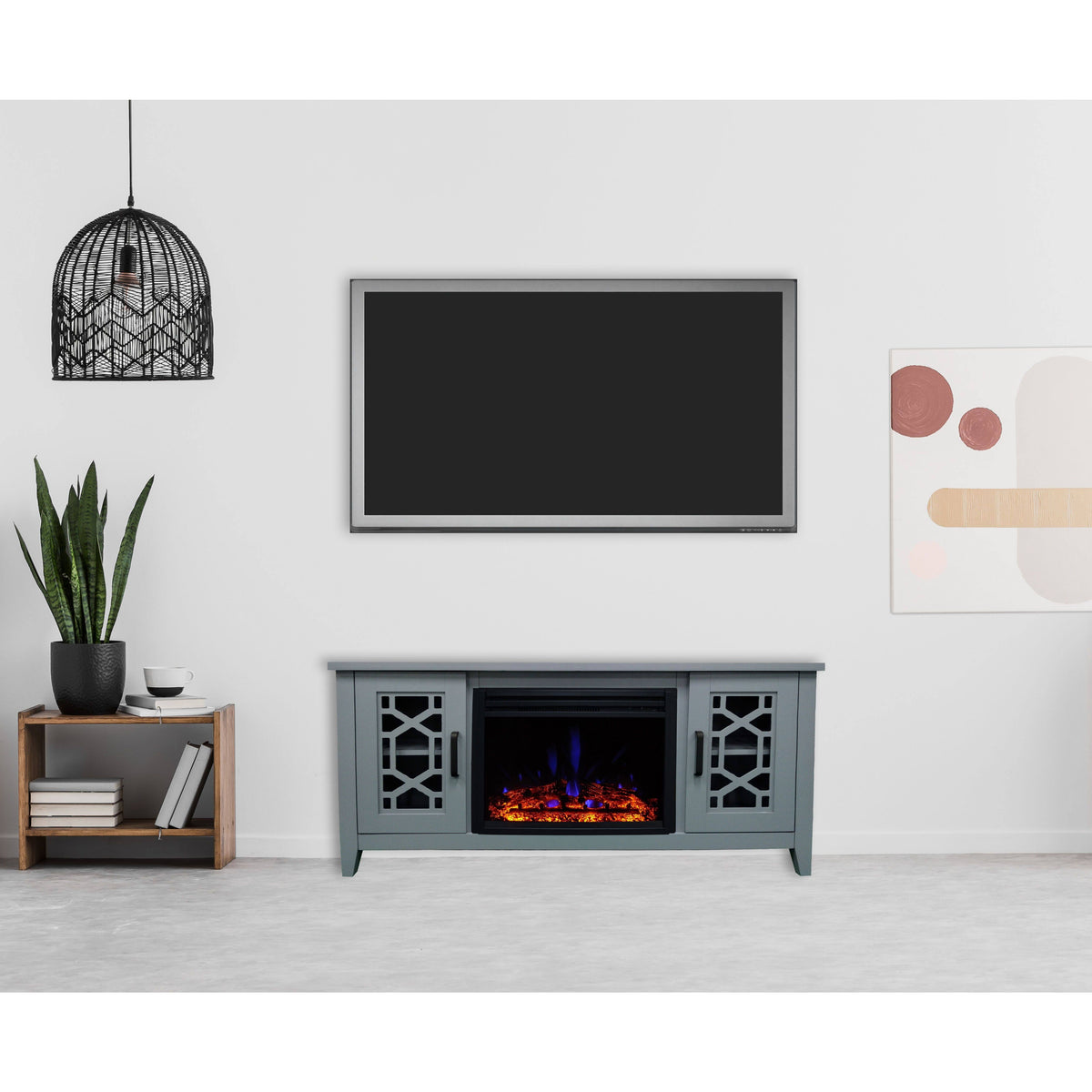 Slate Blue Electric Fireplace W61320