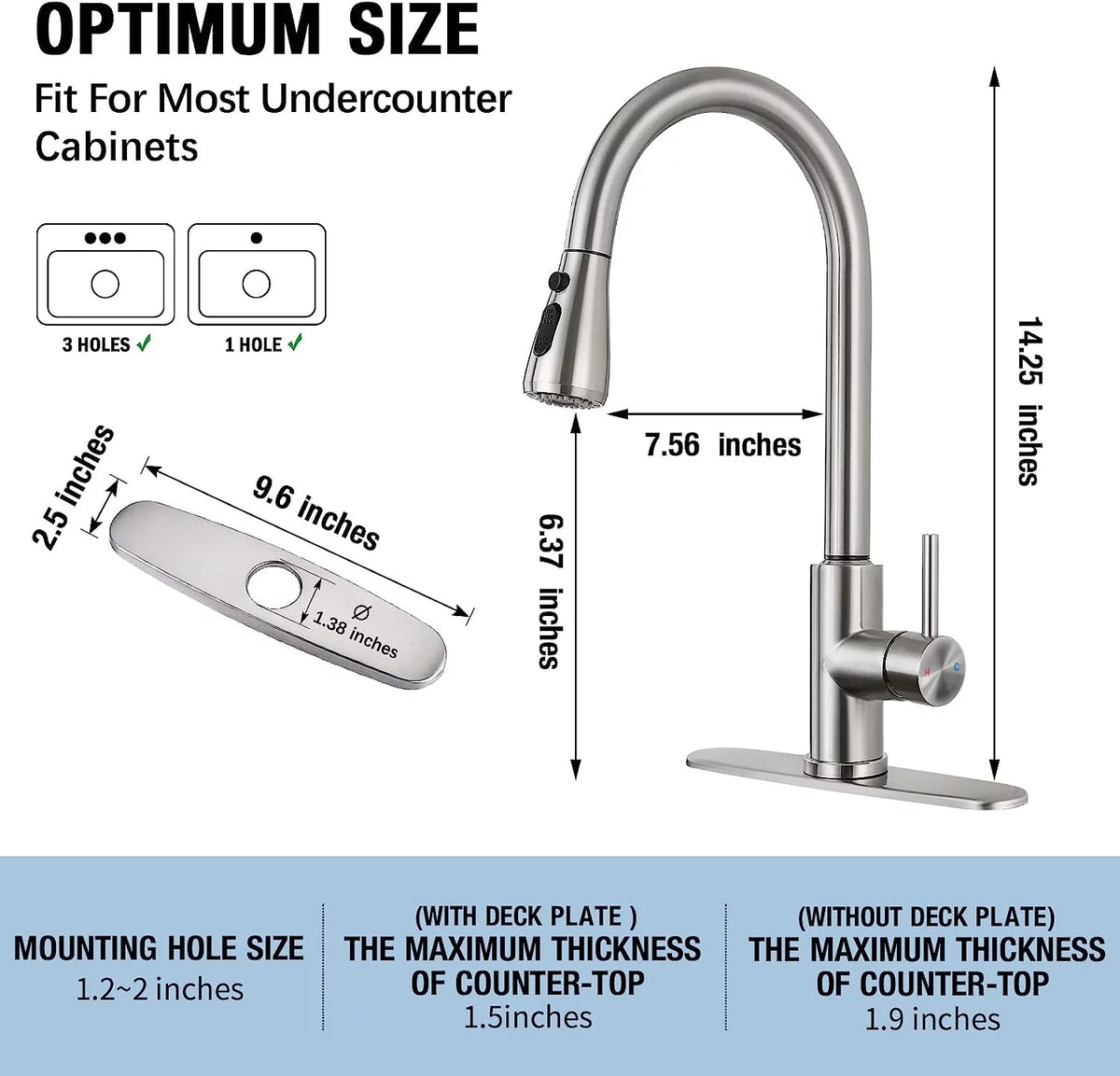 Kitchen Faucet with Pull Down Sprayer Single Handle W710