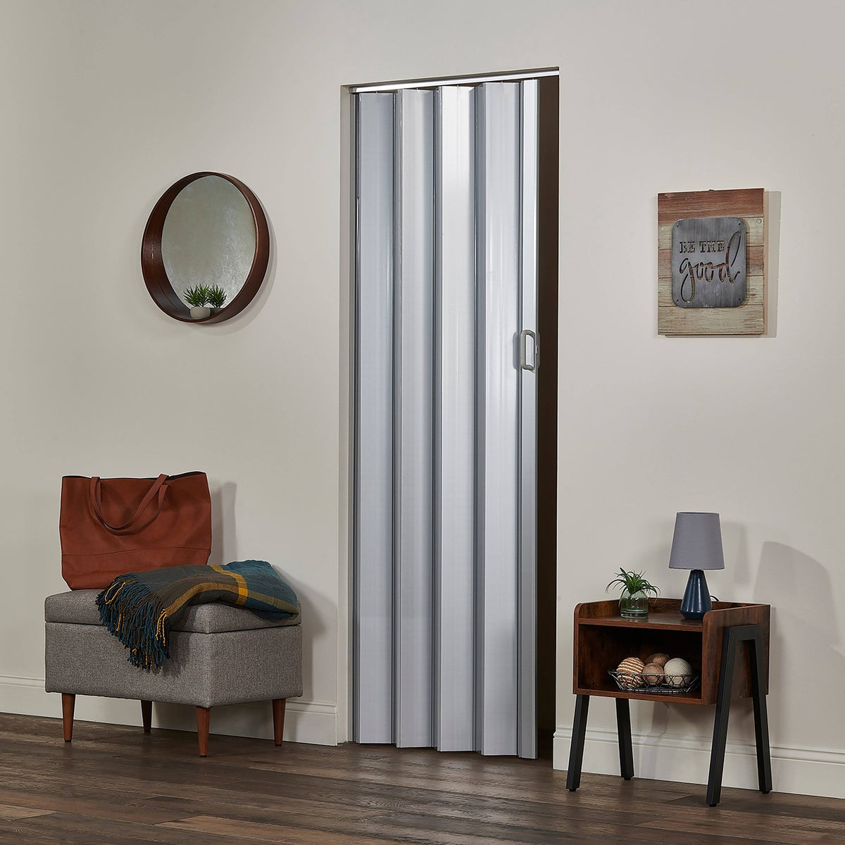 36 in. x 80 in. PVC Vinyl Accordion Door Q945
