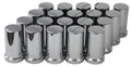 33mm Chrome ABS Plastic Cylindrical Screw on Lug Nut Covers Caps with Flange for Semi Truck (20) H226500