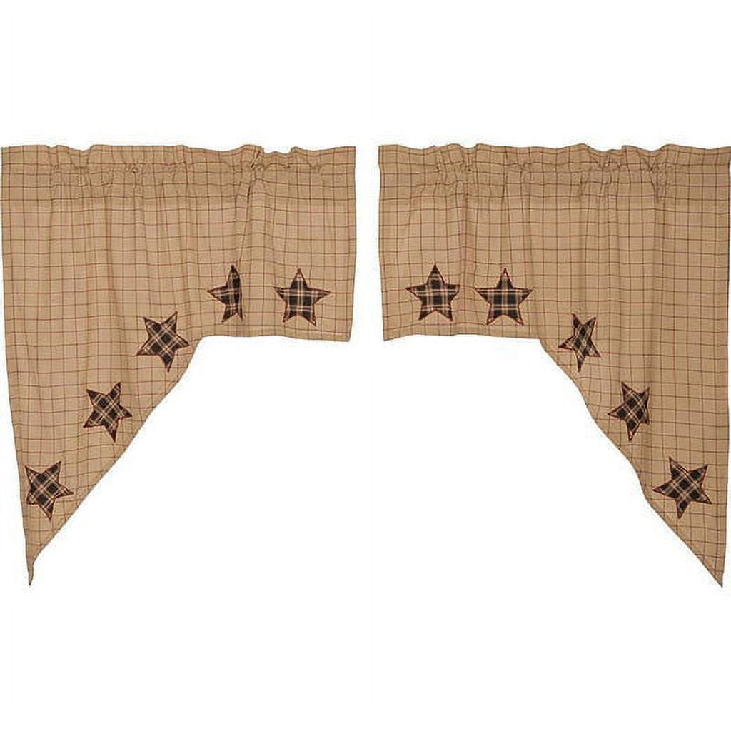 Black Cotton Applique Swag Set of 2 V5249