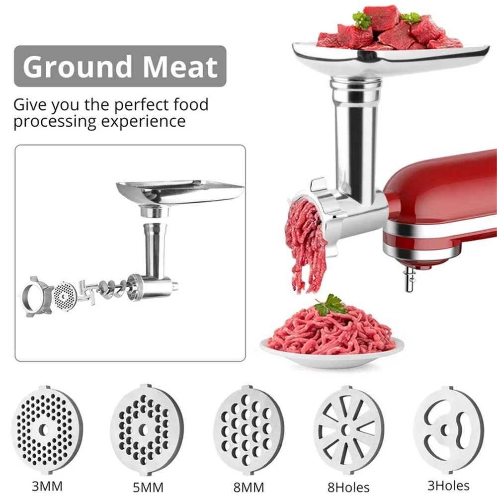 Metal Food Grinder Attachment for KitchenAid Stand Mixers with Sausage Stuffer Tubes S710986