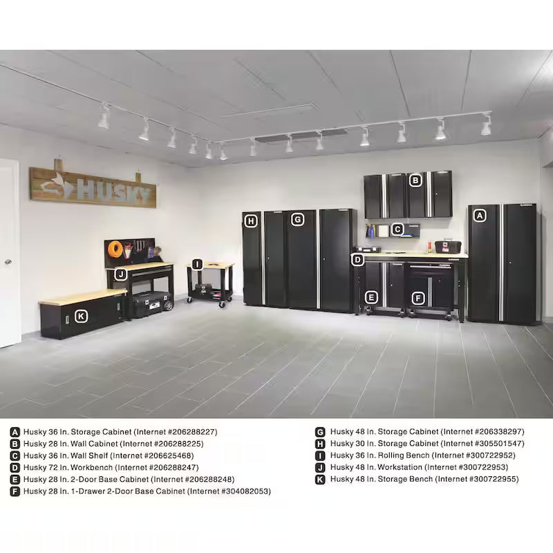 24-Gauge Steel 1-Drawer 2-Door Garage Base Cabinet in Black C791778