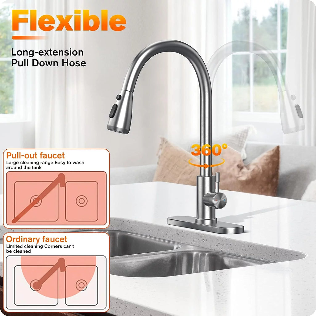 Kitchen Faucet with Pull Down Sprayer Single Handle W710