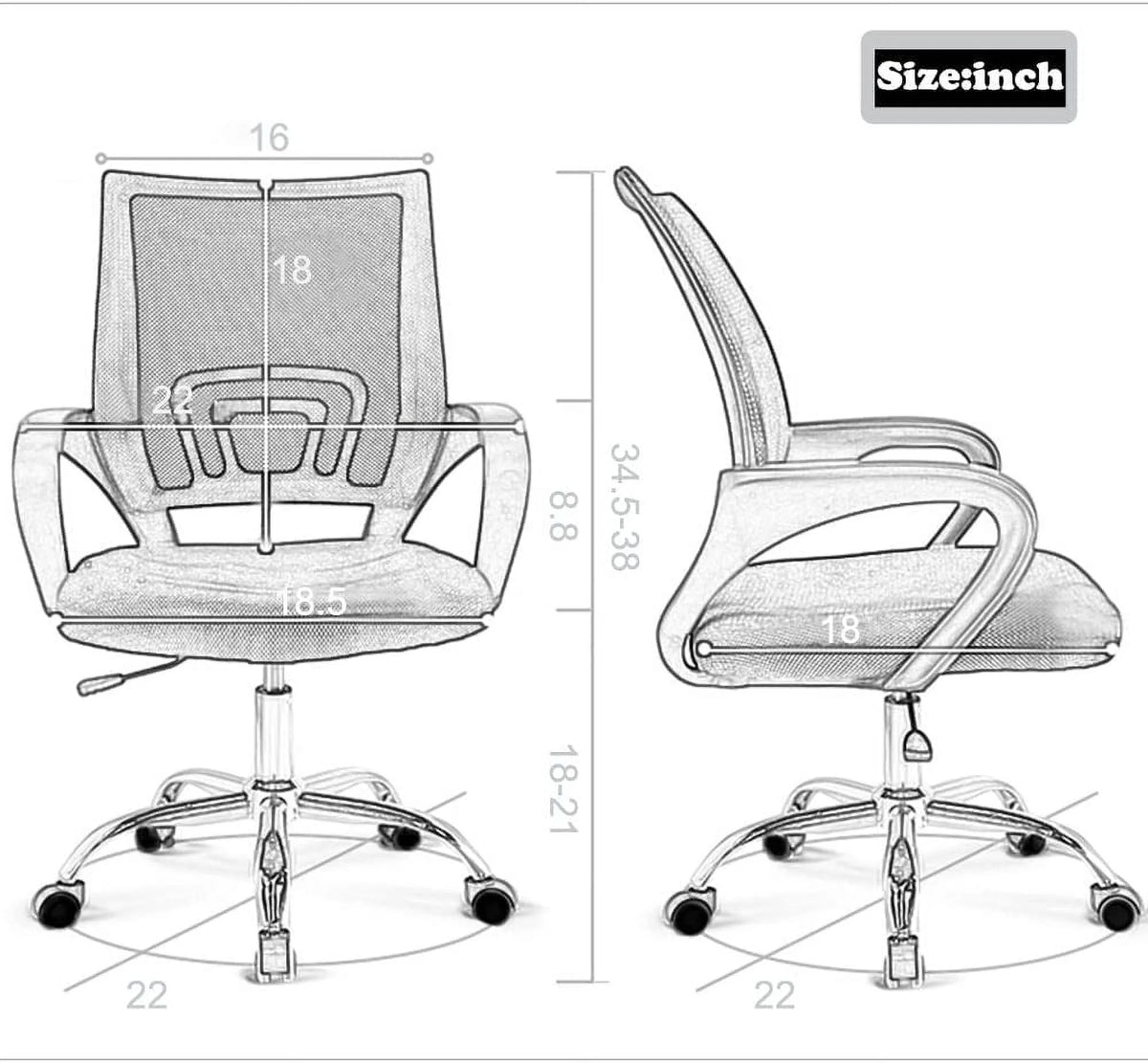 White Mesh Ergonomic Office Chair D77691
