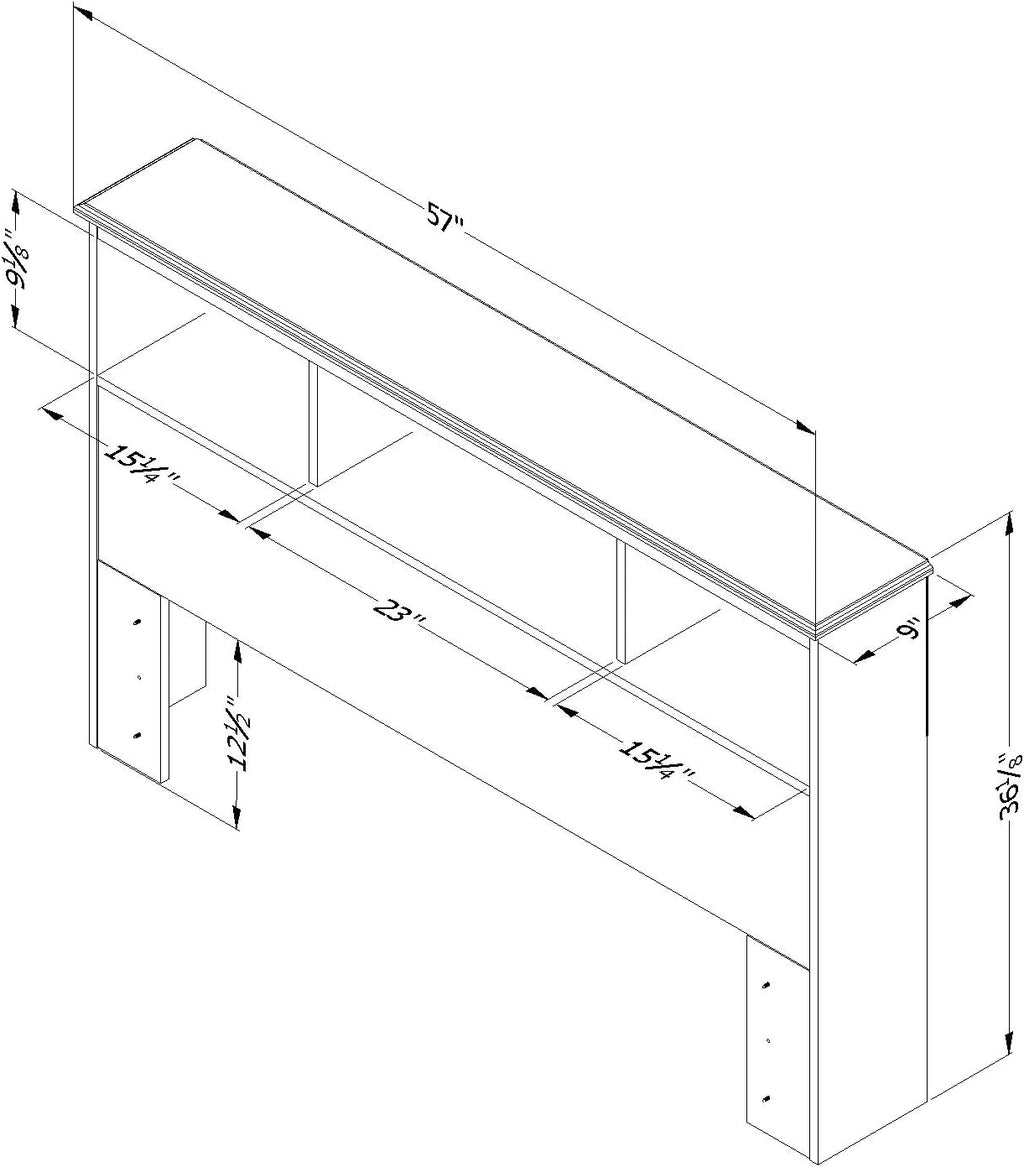 Pure White Bookcase Headboard J115