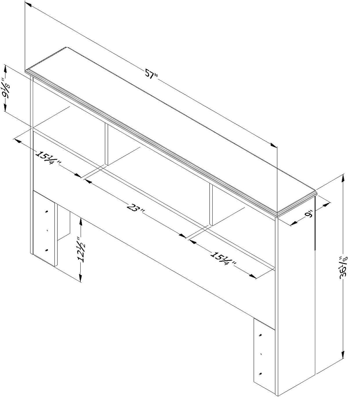 Pure White Bookcase Headboard J115