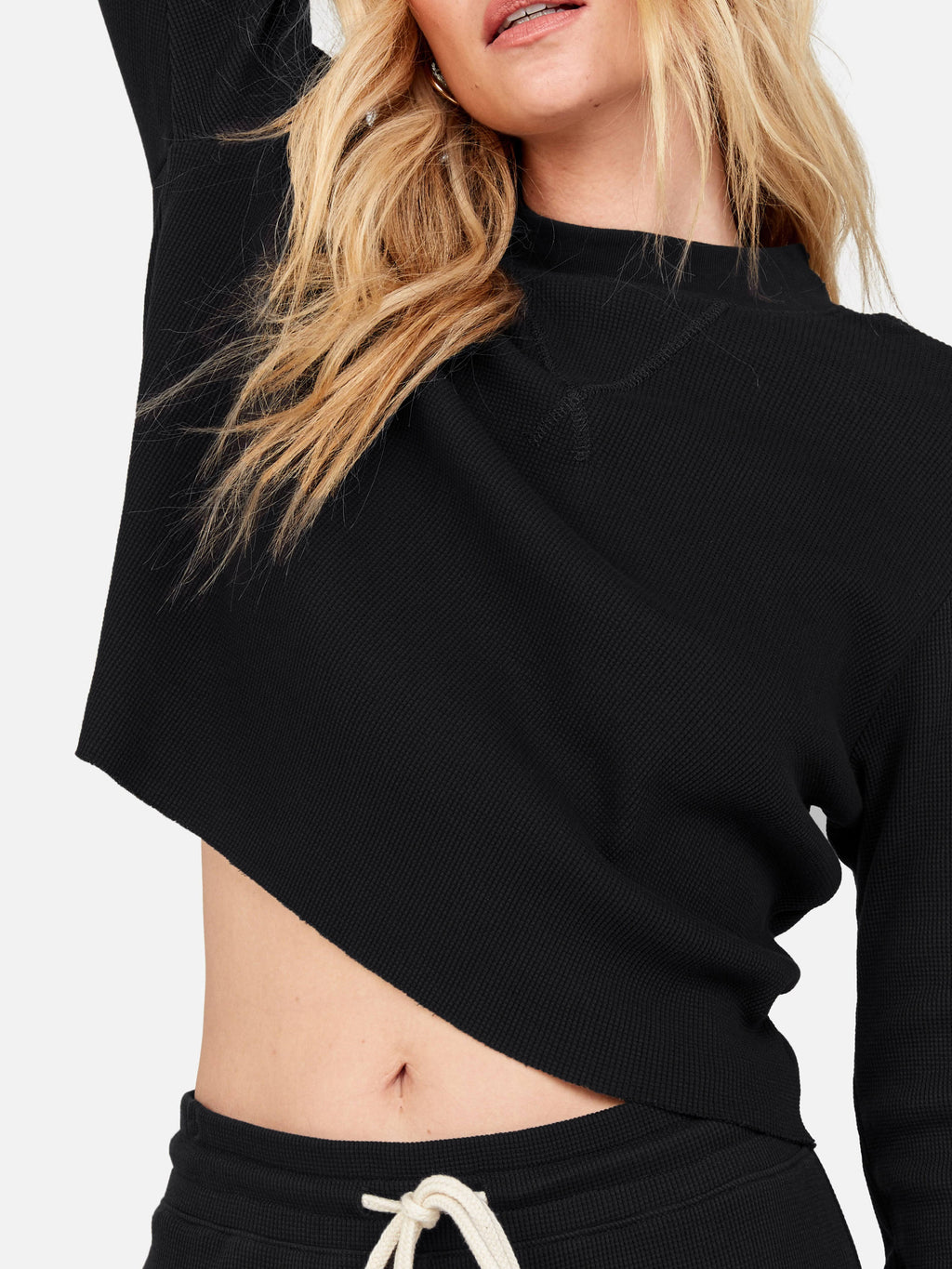 Organic Thermal Boxy Crop Jet Black I909406